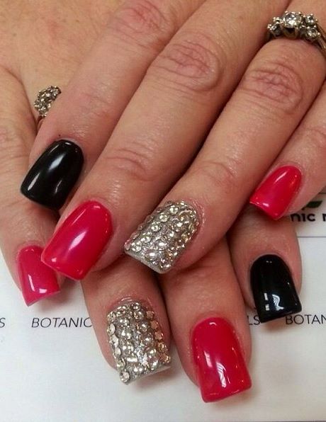red-black-and-silver-nail-designs-94_16 Modele de unghii roșu negru și argintiu