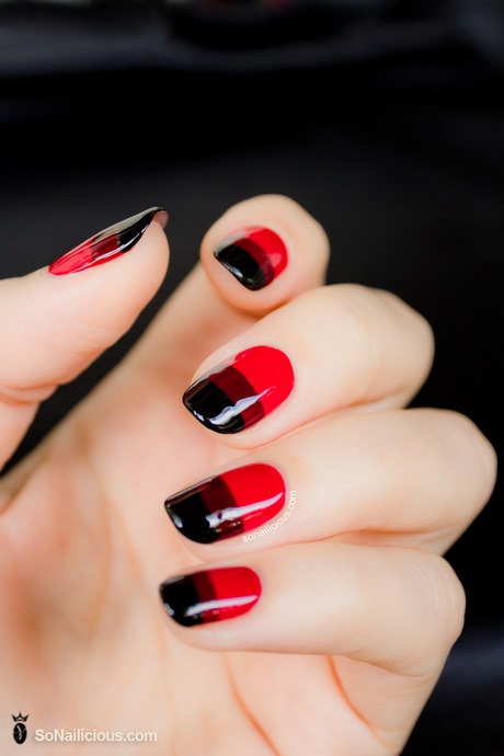 red-nails-black-design-02_5 Unghii roșii Design negru