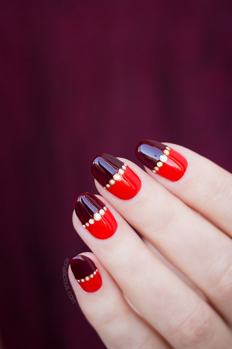 red-nails-black-design-02_7 Unghii roșii Design negru