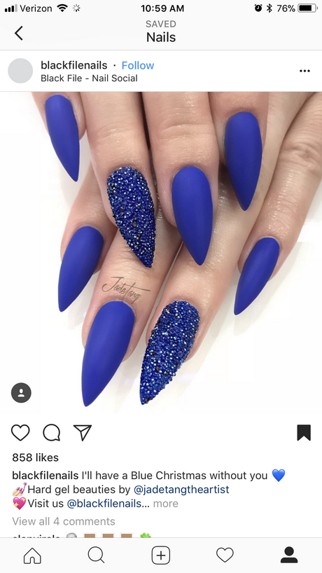 royal-blue-acrylic-nails-for-prom-60 Royal unghii acrilice albastru pentru bal