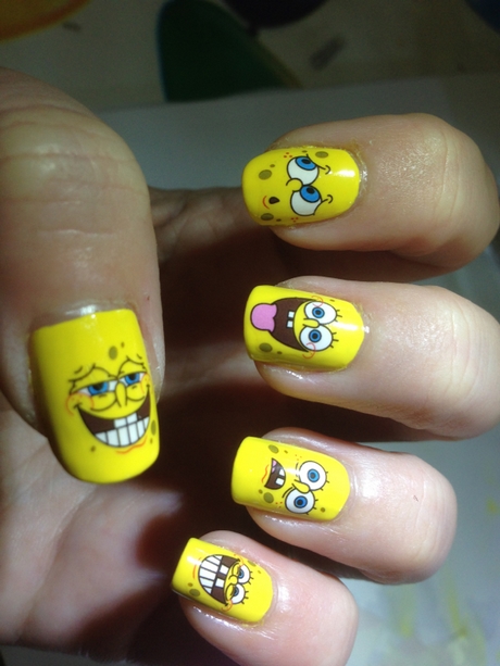 spongebob-nail-art-designs-55_13 Spongebob nail Art modele