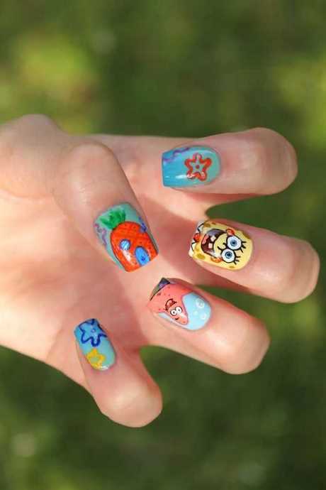spongebob-nail-art-designs-55_8 Spongebob nail Art modele