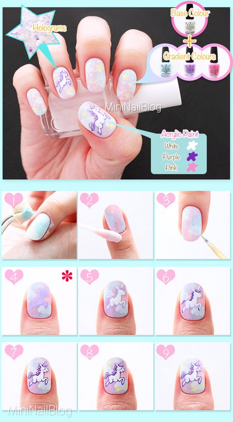 Unicorn nail Art designs