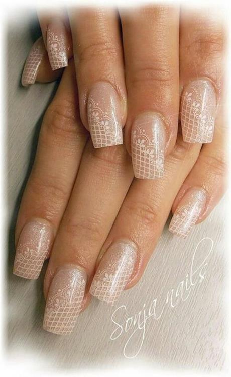 white-lace-nail-art-50_14 Dantelă albă nail art