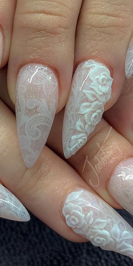 white-lace-nail-art-50_2 Dantelă albă nail art