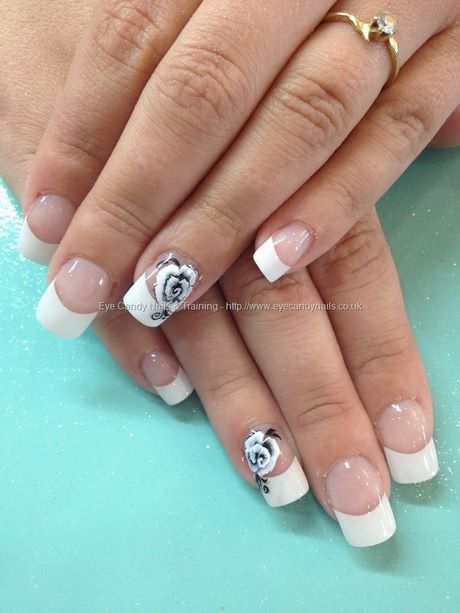 White Rose nail art
