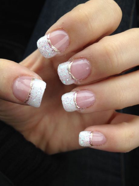 white-tip-nail-designs-with-glitter-77_8 Modele de unghii cu vârf alb cu sclipici