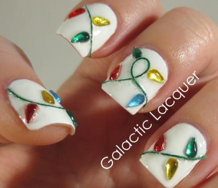 christmas-lights-nail-designs-93_5 Lumini de Crăciun modele de unghii