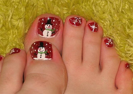 Crăciun deget de la picior nail art