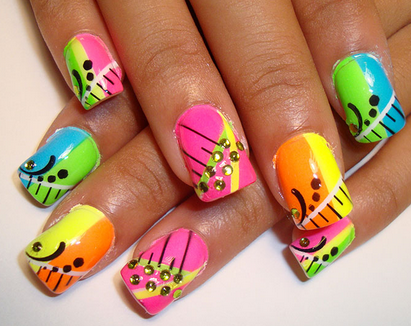 colorful-nail-ideas-11 Idei de unghii colorate