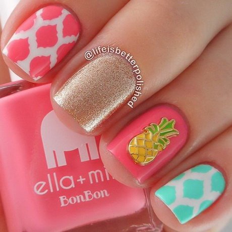 cute-summertime-nails-37_19 Unghii drăguțe de vară