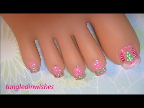 easy-christmas-toe-nail-designs-99_13 Modele ușoare de unghii de Crăciun