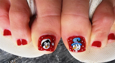 easy-christmas-toe-nail-designs-99_14 Modele ușoare de unghii de Crăciun