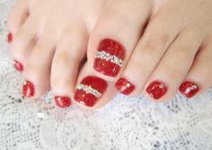 easy-christmas-toe-nail-designs-99_6 Modele ușoare de unghii de Crăciun