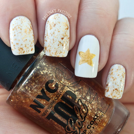 gold-christmas-nail-art-90_15 Aur Crăciun nail art