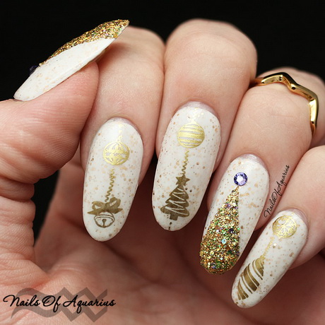 gold-christmas-nail-art-90_8 Aur Crăciun nail art