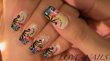 nail-art-designs-colorful-32_14 Nail art modele colorate