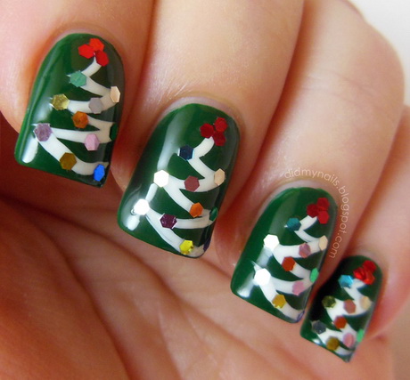 nail-design-christmas-tree-83_14 Design de unghii pom de Crăciun