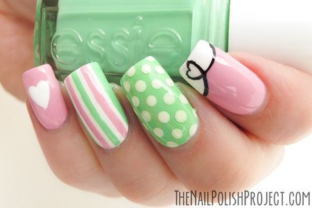 pink-and-green-nail-design-17_11 Design de unghii roz și verde