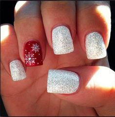 red-christmas-nails-43 Unghii roșii de Crăciun