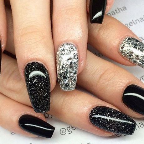 acrylic-nail-designs-black-and-silver-38_3 Unghii acrilice modele negru și argintiu