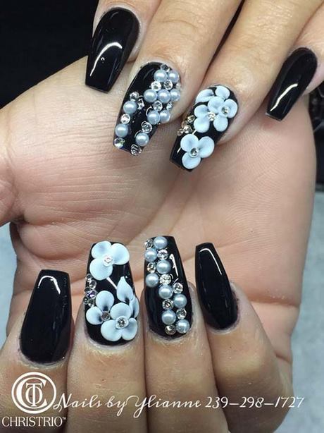 black-design-acrylic-nails-95_13 Design negru unghii acrilice