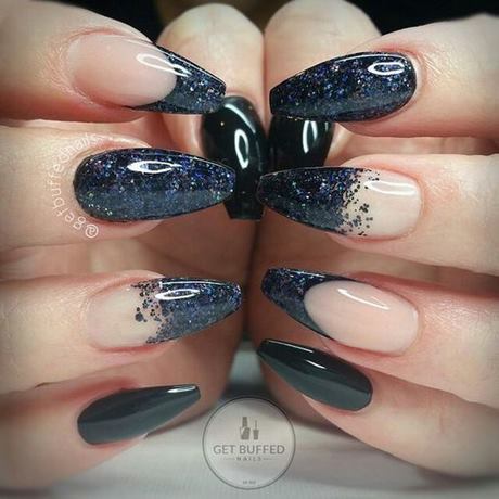 black-design-acrylic-nails-95_8 Design negru unghii acrilice