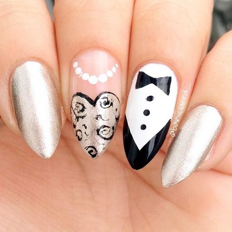 bride-and-groom-nail-art-75_18 Mireasa si mirele nail art