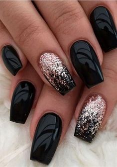 cute-black-acrylic-nails-85_12 Drăguț unghii acrilice negre