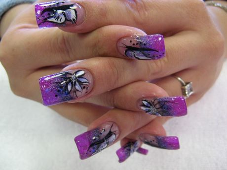 cute-purple-acrylic-nails-99_11 Drăguț unghii acrilice violet