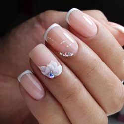 french-manicure-wedding-nails-32_12 Manichiură franceză unghii de nunta