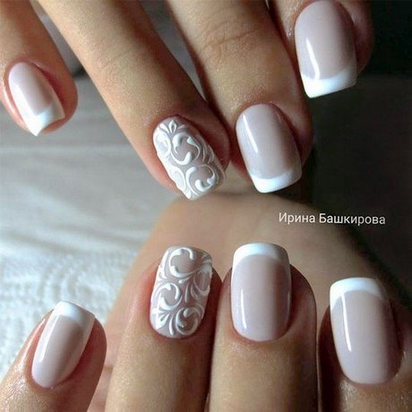 french-manicure-wedding-nails-32_14 Manichiură franceză unghii de nunta