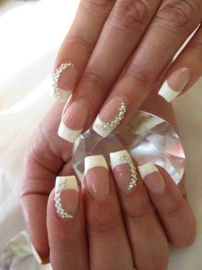 french-manicure-wedding-nails-32_16 Manichiură franceză unghii de nunta
