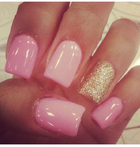 light-pink-and-gold-nails-69_9 Roz deschis și unghii de aur