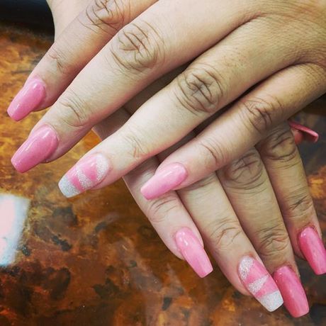 plain-pink-acrylic-nails-76_10 Unghii acrilice roz simplu