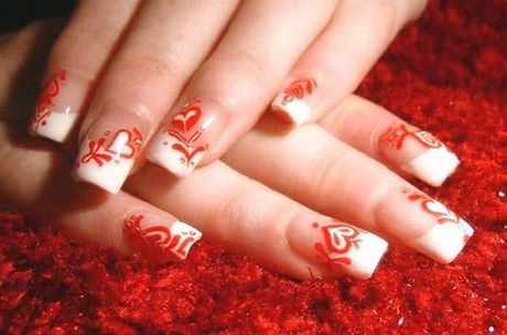 red-and-white-wedding-nails-12_16 Unghii de nunta rosii si albe
