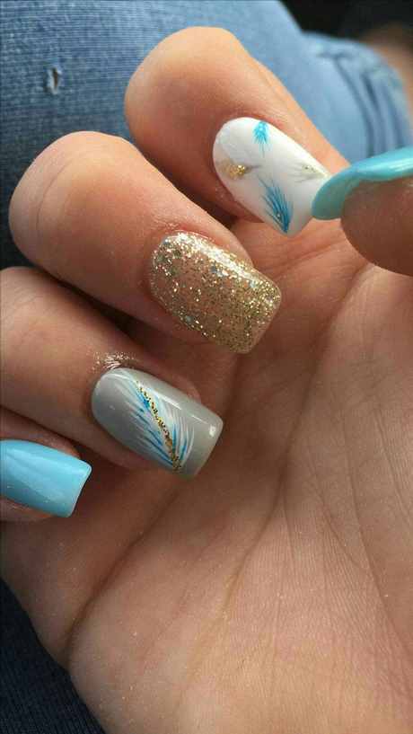 teal-color-nail-designs-69_7 Modele de unghii de culoare Teal