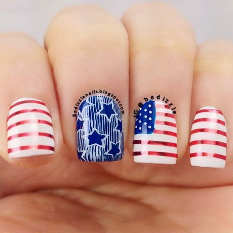 american-flag-nail-designs-01_14 Modele de unghii de pavilion American