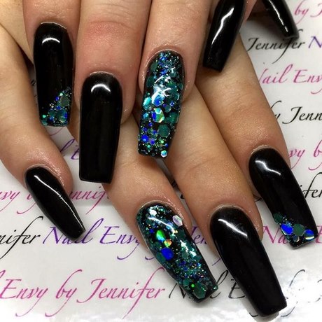 black-acrylic-nails-with-glitter-30_12 Unghii acrilice negre cu sclipici