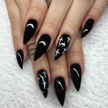 black-acrylic-stiletto-nails-73_5 Unghii stiletto acrilice negre