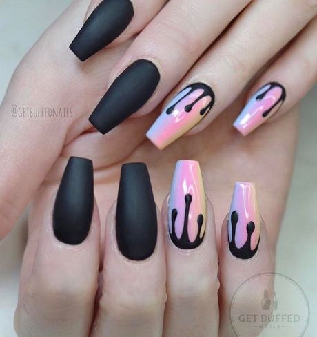 black-fake-nails-with-design-03_17 Unghii False negre cu design