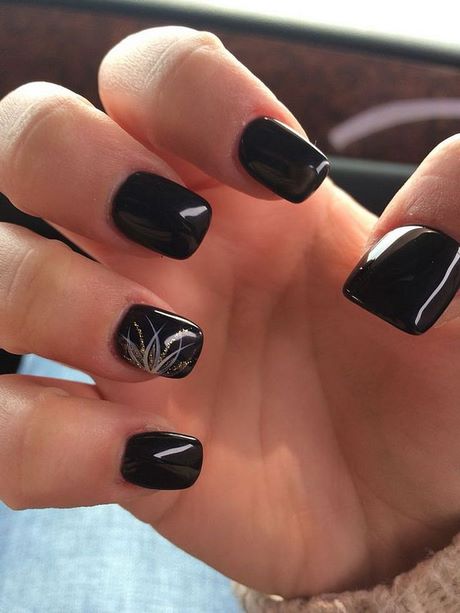 black-fake-nails-with-design-03_18 Unghii False negre cu design