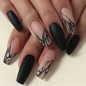 black-gel-nails-ideas-73_14 Idei de unghii cu gel negru