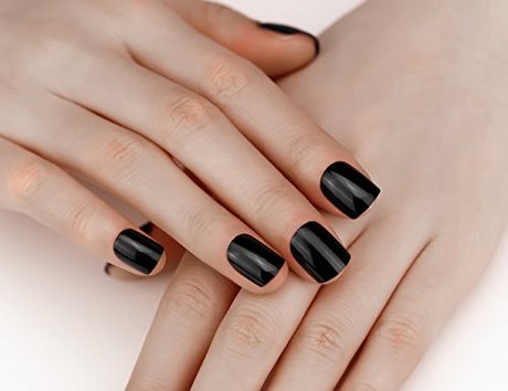 black-short-fake-nails-22_11 Negru scurt unghii false