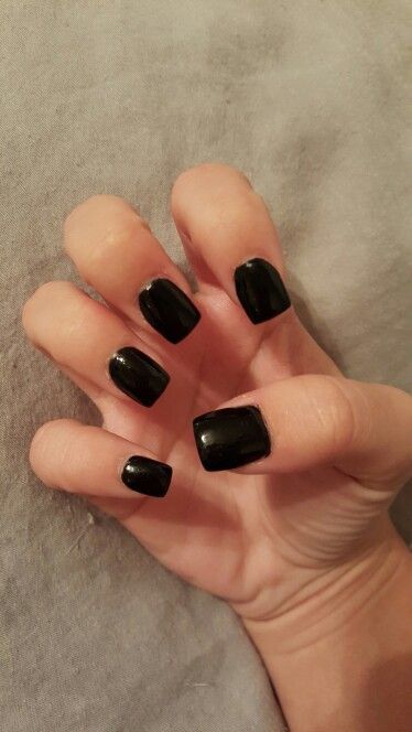 black-short-fake-nails-22_2 Negru scurt unghii false