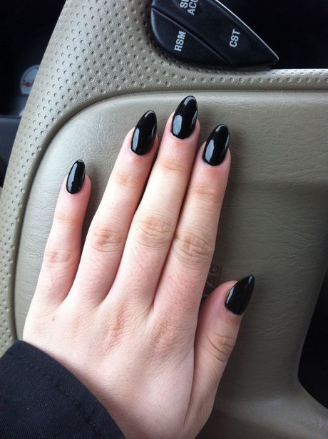 black-short-fake-nails-22_4 Negru scurt unghii false