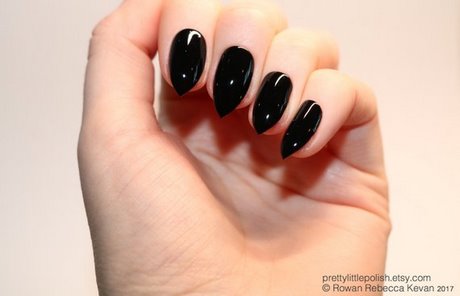 black-short-fake-nails-22_9 Negru scurt unghii false