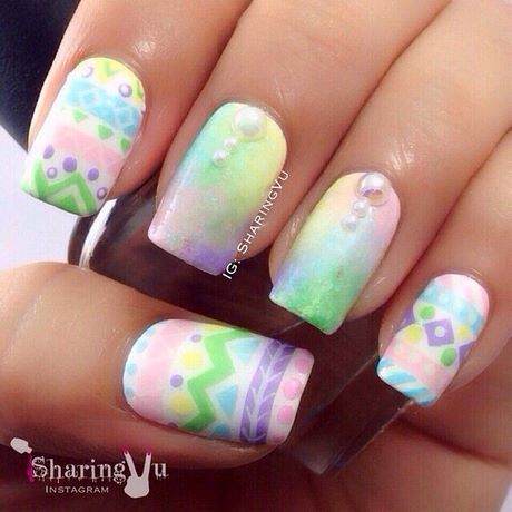 cute-easter-nail-ideas-53_19 Idei drăguțe de unghii de Paște