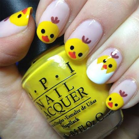 easter-chick-nail-art-75_6 Easter chick nail art