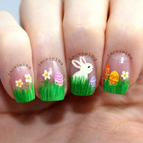 easy-easter-nail-designs-for-short-nails-85_19 Modele ușoare de unghii de Paște pentru unghii scurte